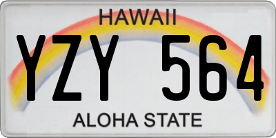 HI license plate YZY564