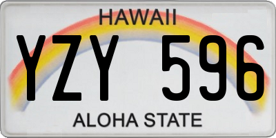 HI license plate YZY596