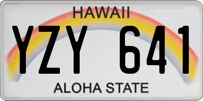 HI license plate YZY641