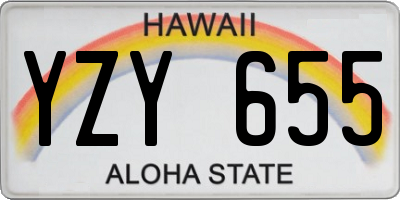 HI license plate YZY655