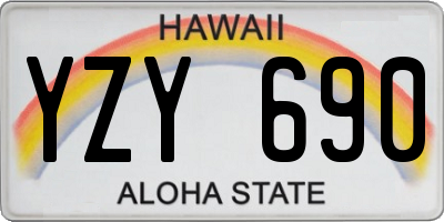 HI license plate YZY690