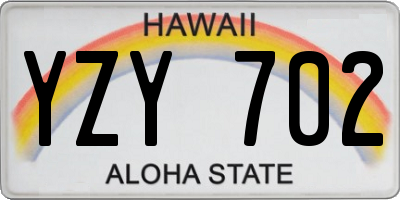 HI license plate YZY702