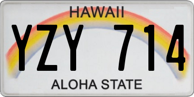 HI license plate YZY714