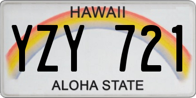 HI license plate YZY721