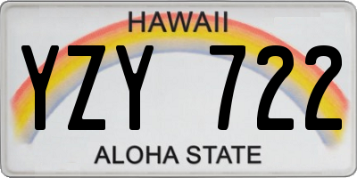 HI license plate YZY722