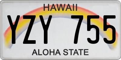 HI license plate YZY755