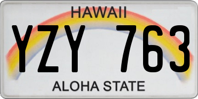 HI license plate YZY763