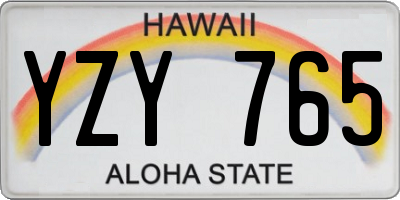 HI license plate YZY765