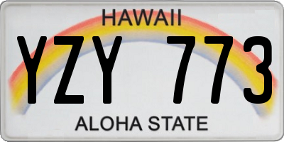 HI license plate YZY773
