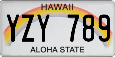 HI license plate YZY789