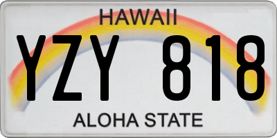 HI license plate YZY818