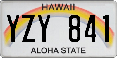 HI license plate YZY841