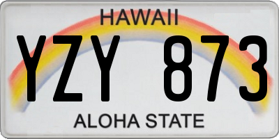 HI license plate YZY873