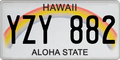 HI license plate YZY882