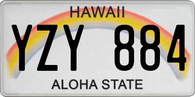 HI license plate YZY884