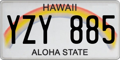 HI license plate YZY885
