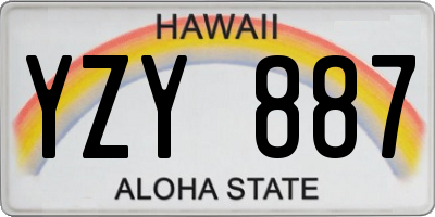 HI license plate YZY887