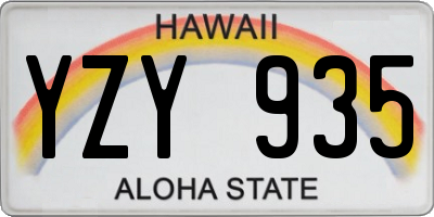 HI license plate YZY935