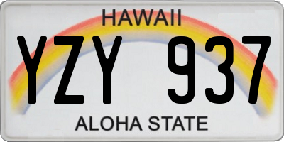 HI license plate YZY937