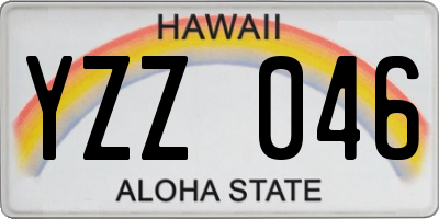 HI license plate YZZ046