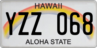 HI license plate YZZ068