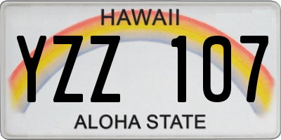 HI license plate YZZ107