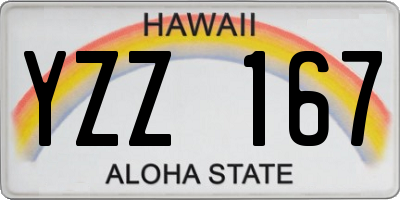 HI license plate YZZ167