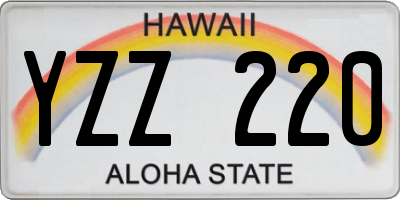 HI license plate YZZ220