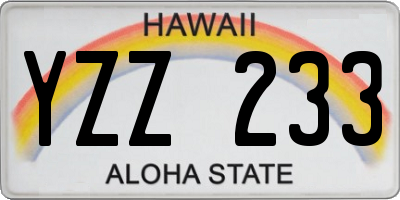 HI license plate YZZ233