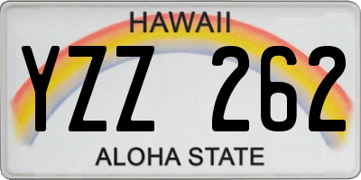 HI license plate YZZ262