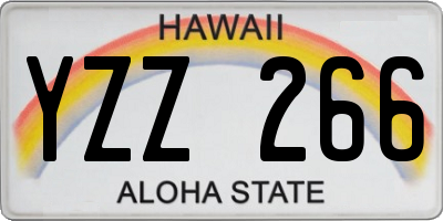 HI license plate YZZ266