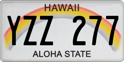 HI license plate YZZ277