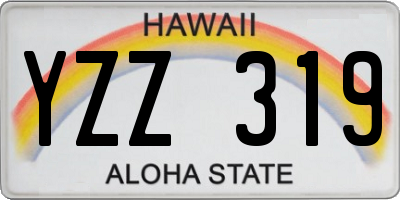 HI license plate YZZ319
