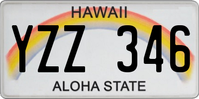 HI license plate YZZ346