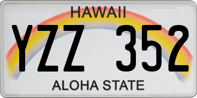HI license plate YZZ352