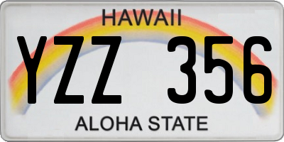 HI license plate YZZ356