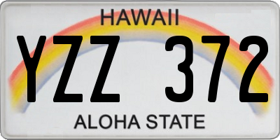 HI license plate YZZ372