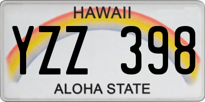 HI license plate YZZ398