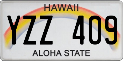 HI license plate YZZ409