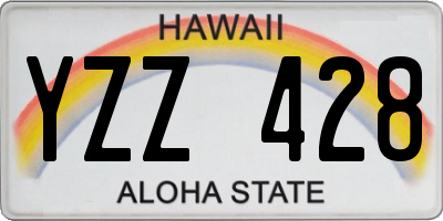 HI license plate YZZ428