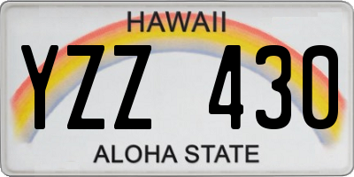 HI license plate YZZ430