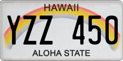 HI license plate YZZ450