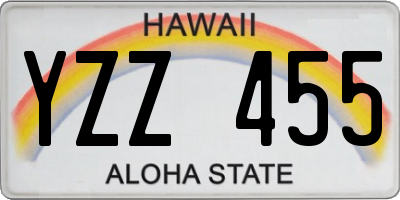 HI license plate YZZ455