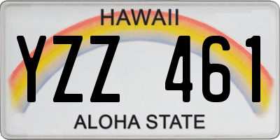 HI license plate YZZ461