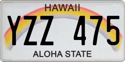 HI license plate YZZ475
