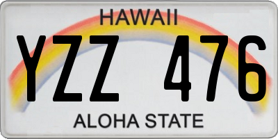 HI license plate YZZ476