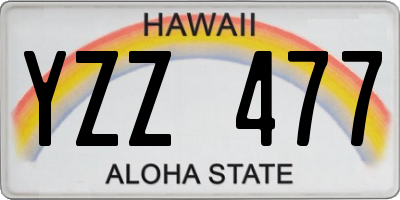 HI license plate YZZ477