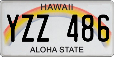 HI license plate YZZ486