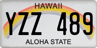 HI license plate YZZ489