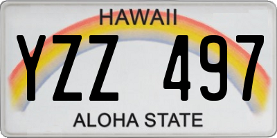HI license plate YZZ497